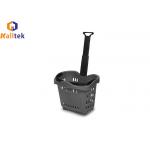 Convenience Store folding Rolling Shopping Baskets With 2 Wheels for sale
