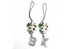 China Custom Panda Element Cute Couple Keychain Metal Cartoon Personalized Keychains supplier