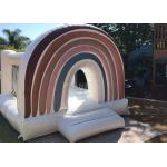 Adults Kids PVC Inflatable White Wedding Bouncy Castle Rainbow Bounce House for sale