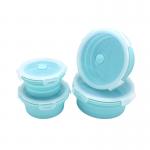Custom Round Collapsible Food Storage Containers Silicone Bento Lunch Box