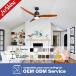 220V Power Saving Remote LED Ceiling Fan 52 Inch 5 Speed Choice