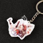 Durable Custom Acrylic Keychains Cartoon Character Printed Clearly With Metal Ring