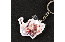 China Transparent Acrylic Keychain With Metal Ring Cute Animation Cartoon Character Printed supplier
