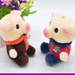 Various Color Cute Doll Keychain Pig Shape Printing / Embroidering Logo for sale
