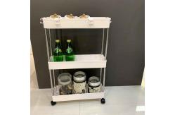 China Movable 3 Tier Kitchen Organizer Trolley , Multifunctional Rolling Storage Carts supplier