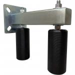 Adjustable Slide Gate Guide Rollers Upper Bolted Bracket Mount 6Black Dual UHMW