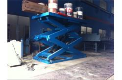 China Cargo Stationary Hydraulic Lift Table Four Safety Handrail 1200mm Double Scissors supplier