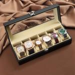Luxury 6 Slot Watch and Bracelet Storage Box Elegant Organizer Display Case for Valuables and Fine Jewelry Collections for sale