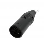 Black 7-Pin XLR Audio Video Connectors 7-Pole Female Male Plug Socket for Indoor IP40 Protection for sale