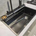 China Black Stainless Steel Double-Bowl Kitchen Sink Undermount for sale