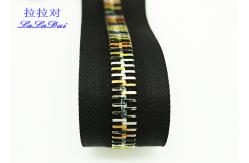 China 12 # Black Long Chainlarge Tooth Zippers , 28 Inch Metal Jacket Zipper  By Yard supplier
