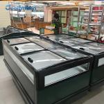 Horizontal Supermarket Island Freezer Refrigerated Display Cabinet Cooler for sale