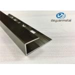 Polishing Champagne Aluminium Edge Trim Profiles With Logo Punched SGS for sale
