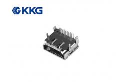China Black 19 Pin HDMI Connector Socket , High Temperature Hdmi Female Connector supplier