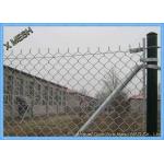 Industrial Black Chain Link Fence Fabric With Heavy Duty Sliding Gates
