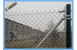 China Industrial Black Chain Link Fence Fabric With Heavy Duty Sliding Gates supplier