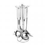 6 Pieces Stainless Steel Kitchen Utensil Sets Luxury Marble Handle Custom Logo for sale