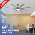 64-Inch Speed Ceiling Fan With Dimmable Light 6 Speed Remote Control For Living Room for sale