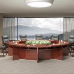 Classic Wood Customized Large Round Conference Table For 10 Seats Capacity for sale