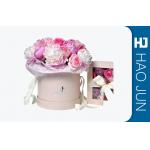 Romantic Round Cardboard Boxes For Flower Arrangements With Ribbon for sale