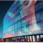 Building Window Flexible Curtain Mesh LED Screen LED Transparent P3.91 P7.8 Outdoor Display Screen Indoor Advertising Bo for sale