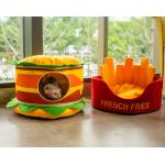 Soft Removable And Washable Hamburger Cat Bed Dot Small Pet Animal Round Donut Calming Small Dog Bed for sale