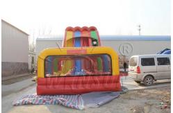 China Triple Lane Kids / Adult Inflatable Slide Colorful With Efficient Air Blower supplier