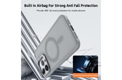 China Translucent Backplate Magsafe Phone Case Skin Friedly Camera Stand Cell Phone Cover supplier