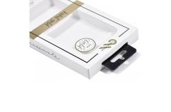 China Custom Phone Case Packaging Box Printed White Window Boxes With Hang Hole supplier