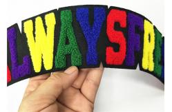 China 3D Towel Letter Iron On Chenille Embroidery Patches Heat Seal Backing supplier