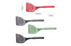 China Heat Resistant Non Stick Silicone Frying Spatula With Long Handle supplier