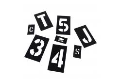 China Custom Printed PVC Stencil Black Letter and Number Stencil Die Cutting Stencil supplier