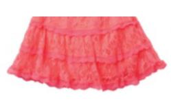 China Children Polyester Spandex Rose Red Lace Short Skirt supplier
