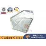Triangular Waste Paper Box Transparent Acrylic Black Jack 8 Deck Poker Game Table Card Box for sale
