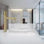 Twill Surface Clear Glass Vessel Basins For Bathroom Hotel