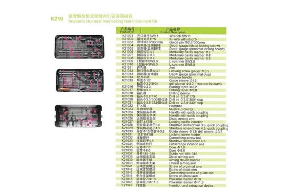 Anatomic Humerus Interlocking Nail Surgical Tool Box
