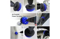 China 3pcs Blue Colour Electric Drill Brush Attachment With 1Extension Rob Cleaning supplier