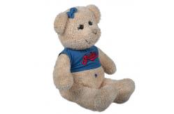 China Adorable Brown Bear Doll , 26CM Fuzz Dressup Plush Bear Stuffed Animals supplier