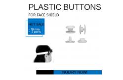 China Face Shield Mask White Plastic Snap Button 10mm 2 Parts Certification CE FDA supplier