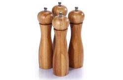 China Burnished Bamboo Salt And Pepper Mills , Wooden Pepper Mill Grinders With Ceramic Mechanism supplier