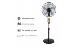 China 16 Inch Rechargeable Solar Charging Fan 12v Standing Battery Emergency With Panel Pedestal supplier