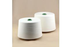 China Knotless Dope Polyester Raw White Yarn , Bleach White Staple Spun Polyester supplier