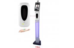 China Body Temperature Test Linux Face Recognition Access Control With Hand Sanitizer Dispenser supplier