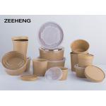 250ml 400ml 500ml Microwave Kraft Paper Bowls Single PE Coating Food Grade for sale