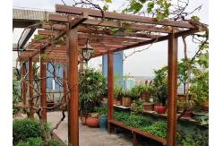 China Fibreglass Frame Wood Imitated Garden Grape Trellis For Rest Areas supplier