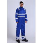 Royal Blue Flame retardant Arc Protection Clothing , anti statics FR Overall with reflective trips for sale