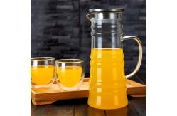China Transparent Large Glass Water Jug With Spout , Eco Friendly Cold Water Pitcher supplier