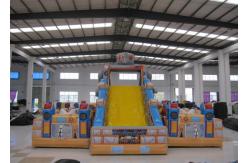 China Top Inflatable Robot  City Bounce Jumpers , Commercial Fun Bounce House With Big Slide supplier