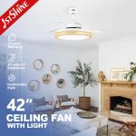 Metal Acrylic 42 Inch Ceiling Fan Light with Pure Copper Motor and Remote Control for sale