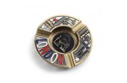 China Customized Rohs 118mm Round Metal Ashtray / Portable Cigarette Ashtray supplier